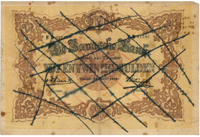 Netherlands-Indies. 25 gulden. Counterfeit. Type 1896. - Fine -.