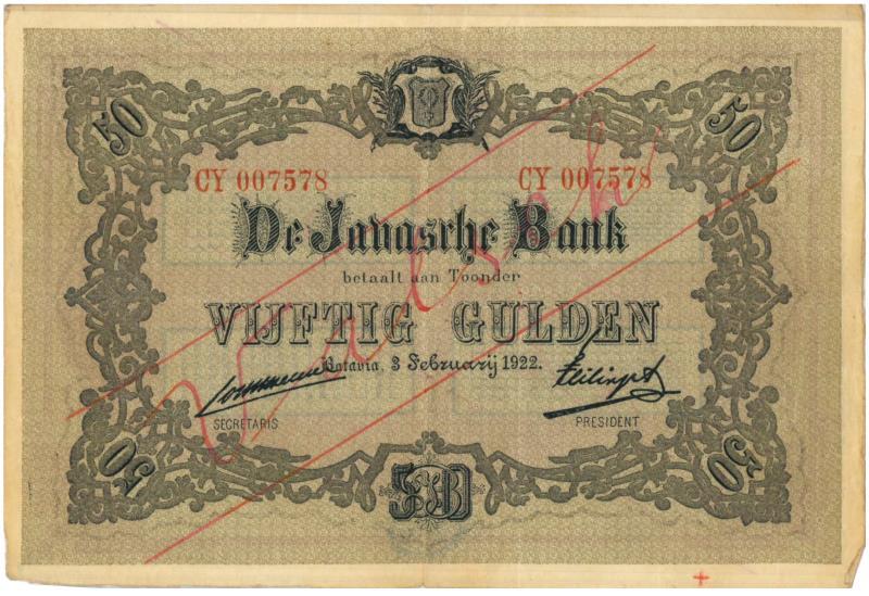 Netherlands-Indies. 50 gulden. Counterfeit. Type 1896. - Very Fine -.