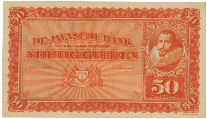 Netherlands-Indies. 50 gulden. Proofseries. Type 1925. Jan Pieterszoon Coen - Proof.