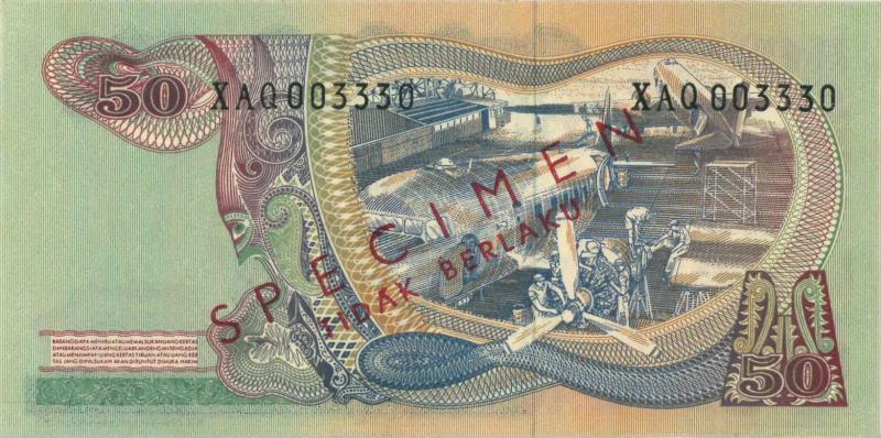 Indonesia. 50 rupiah. Specimen. Type 1968. - UNC.