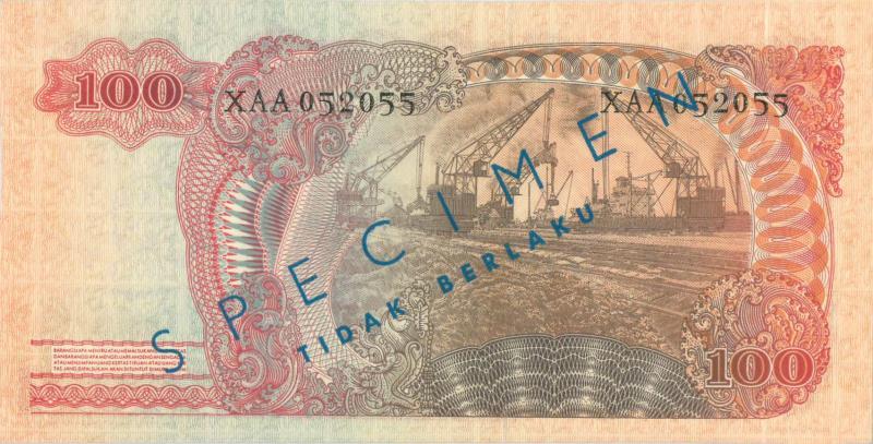 Indonesia. 100 rupiah. Specimen. Type 1968. - UNC.