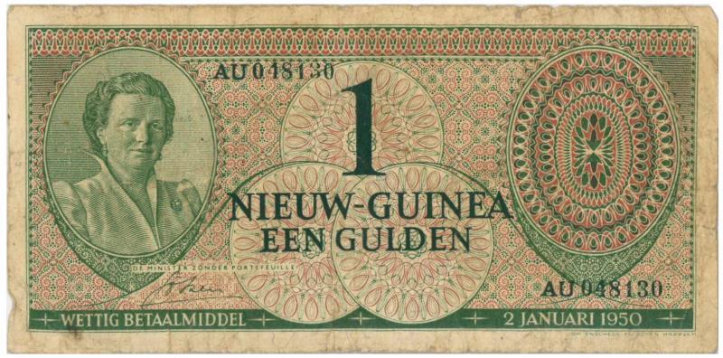 Nieuw-Guinea. 1 gulden. Banknote. Type 1950. - Fine.