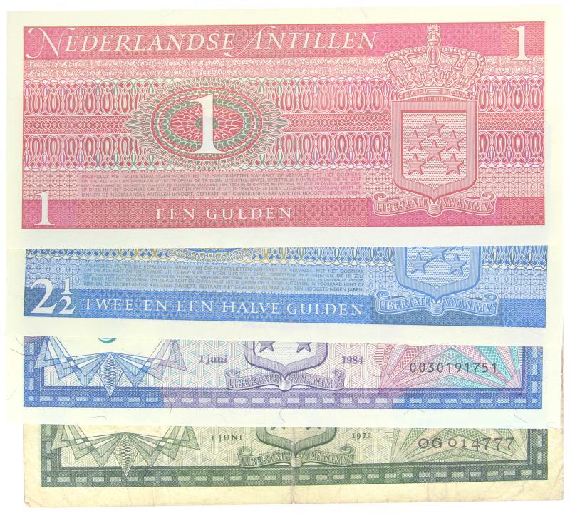 Netherlands Antilles. 1-10 gulden. Banknotes. Type 1970-1984. - UNC.