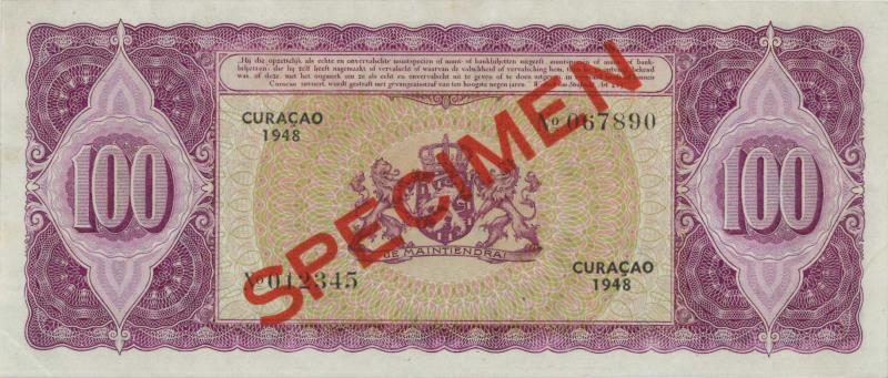 Curaçao. 100 gulden. Banknote. Type 1948. - UNC.