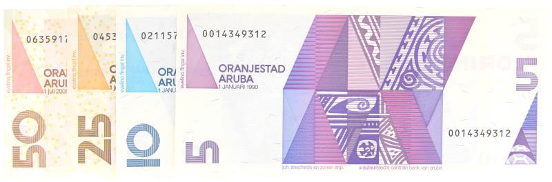 Aruba. 10-50 florin. Banknotes. Type 1990-2008. - UNC.