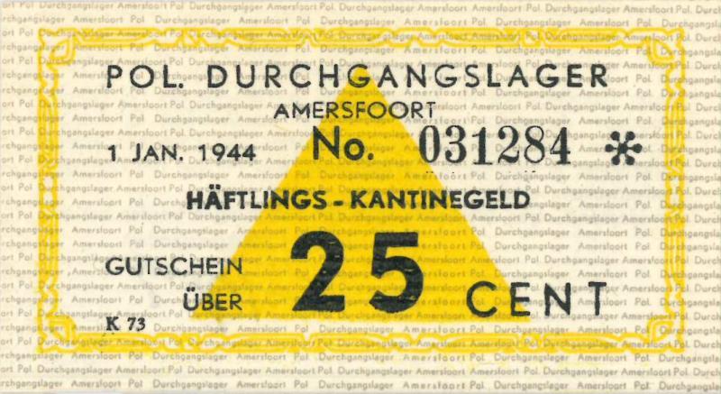 Nederland. 25 cent. Bankbiljet. Type 1944. Amersfoort - UNC.