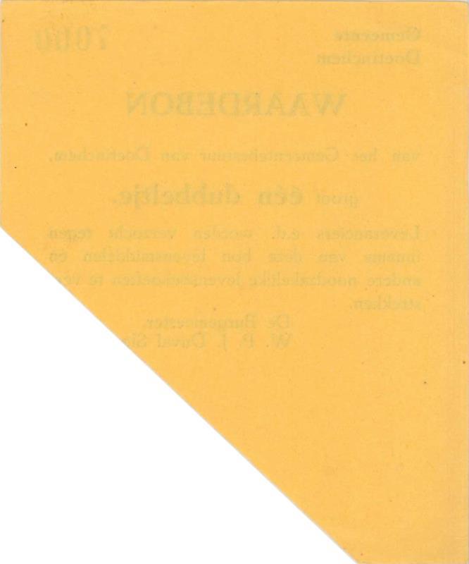 Nederland. 10 cent. Waardebon. Type 1940. Doetinchem - UNC.