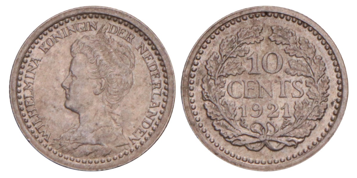 10 Cent Wilhelmina 1921. FDC.