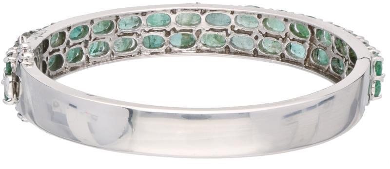 Armband zilver, smaragd - 925/1000.