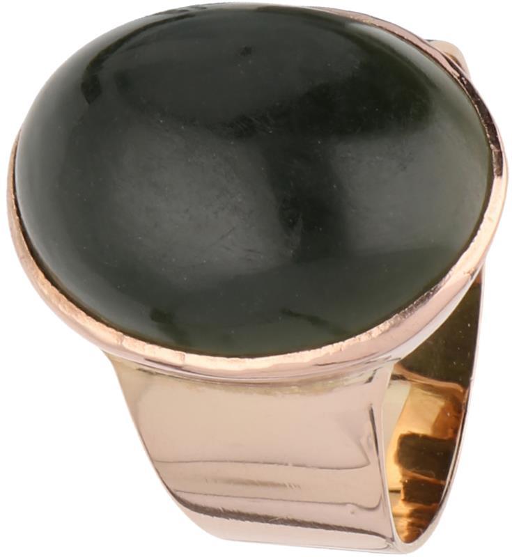 Solitair ring roségoud, chrysopraas - BWG 10 kt.