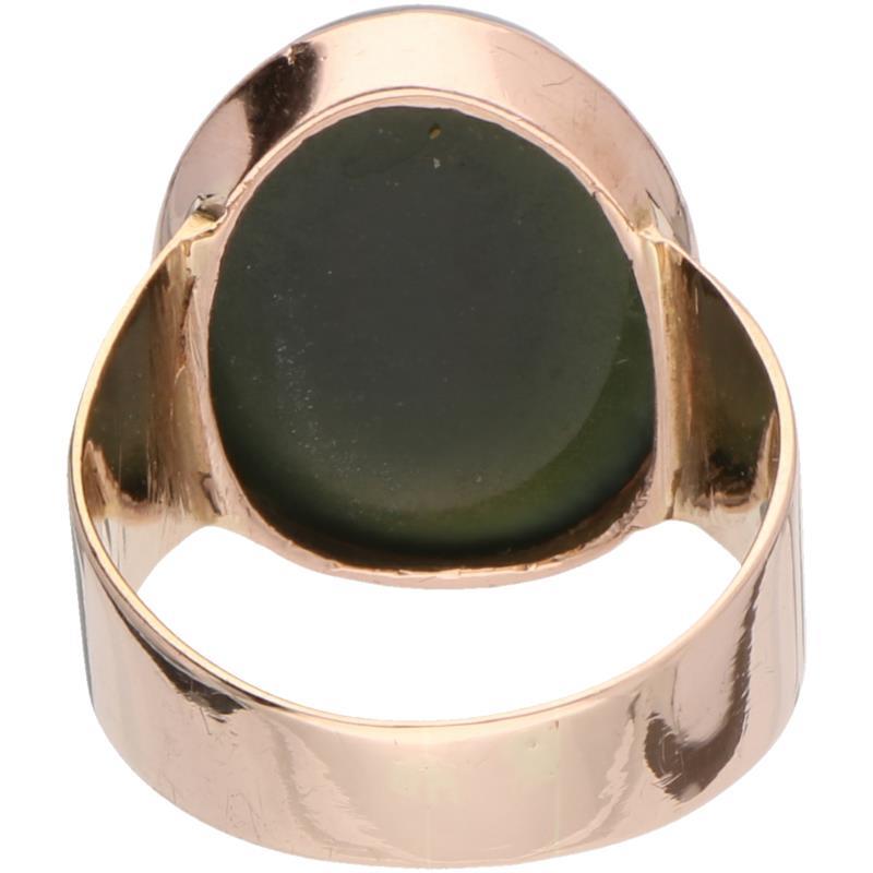 Solitair ring roségoud, chrysopraas - BWG 10 kt.