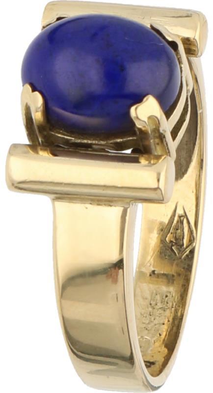Design ring geelgoud, lapis lazuli - 18 kt.