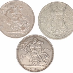 Great Britain. Lot (3) Crown. 1887, 1891, 1937.