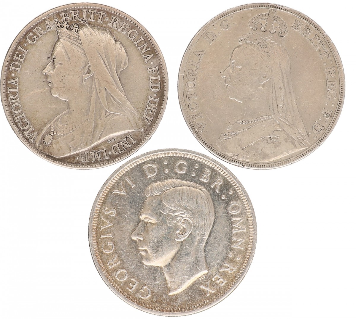 Great Britain. Lot (3) Crown. 1891, 1900, 1937.