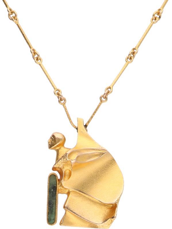 Lapponia collier geelgoud, zoisiet - 14 kt.
