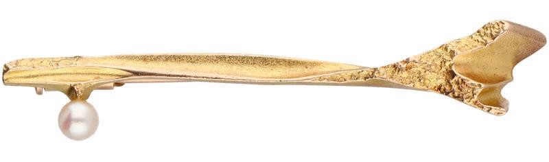 Lapponia broche geelgoud, Akoya parel - 14 kt.