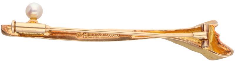Lapponia broche geelgoud, Akoya parel - 14 kt.