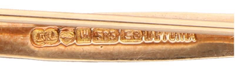 Lapponia broche geelgoud, Akoya parel - 14 kt.