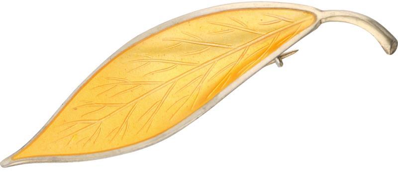 David Andersen Norway design broche zilver, gele emaille - 925/1000.