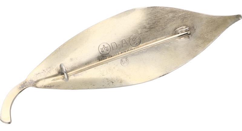 David Andersen Norway design broche zilver, gele emaille - 925/1000.