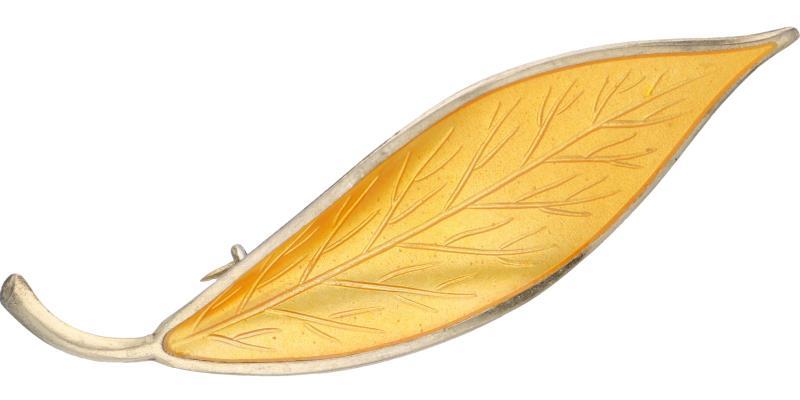 David Andersen Norway design broche zilver, gele emaille - 925/1000.