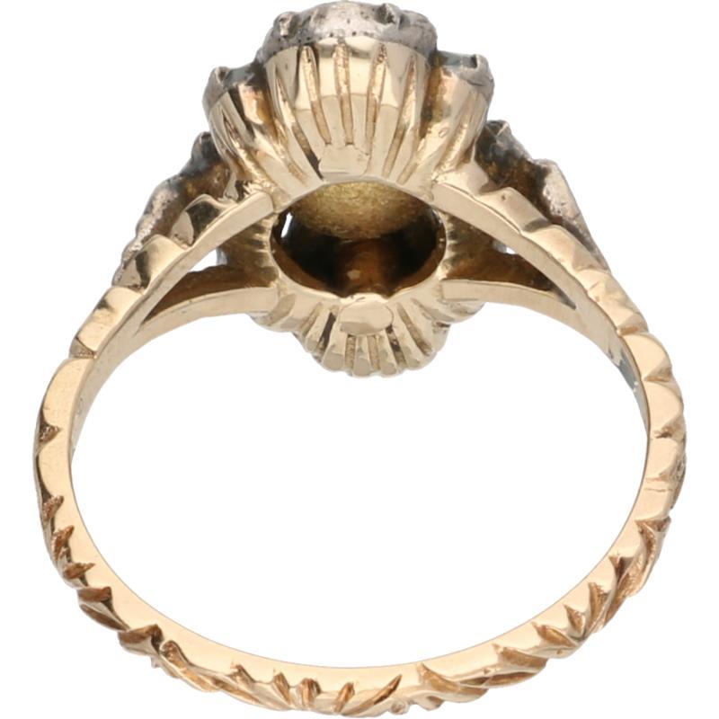 Ring geelgoud, diamant - 14 kt.