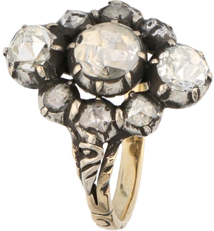 Ring geelgoud, diamant - 14 kt. en 835/1000.