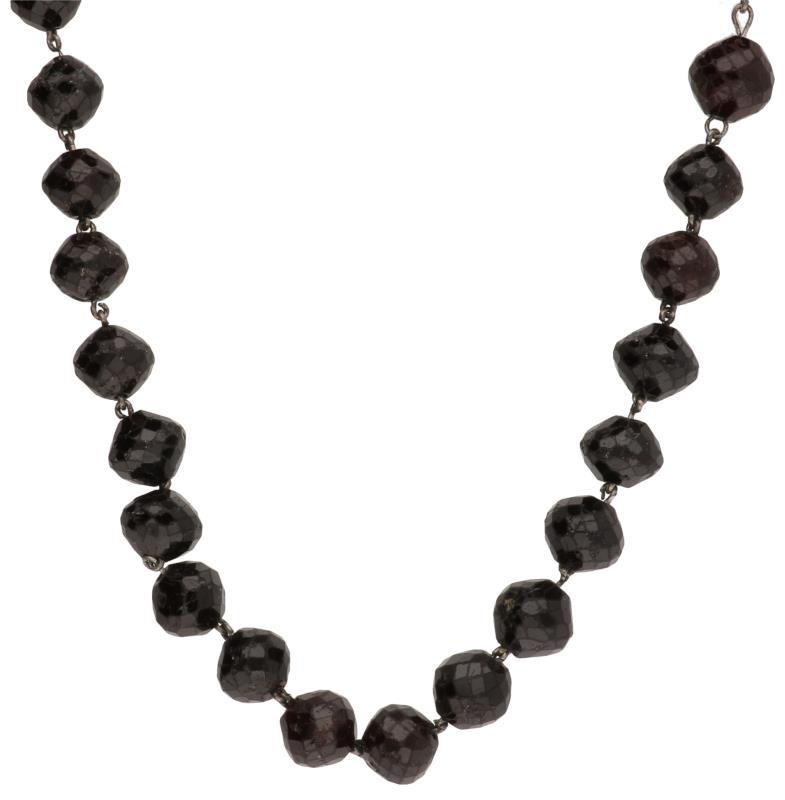 Collier geelgoud, glasgranaat - 14 kt.