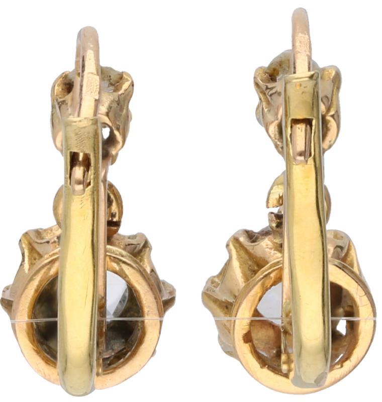 Oorbellen geelgoud, diamant - 14 kt.