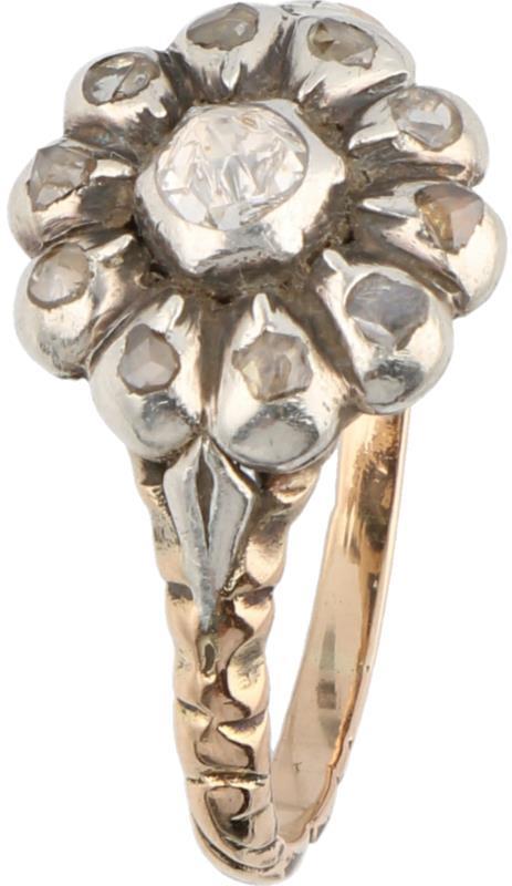 Rozetring roségoud, diamant - 14 kt.