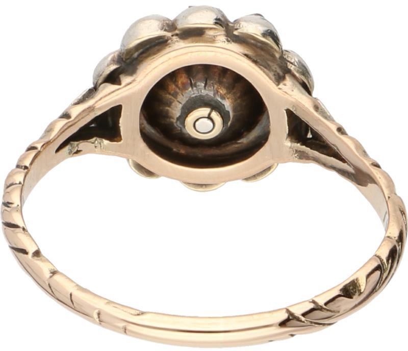 Rozetring roségoud, diamant - 14 kt.