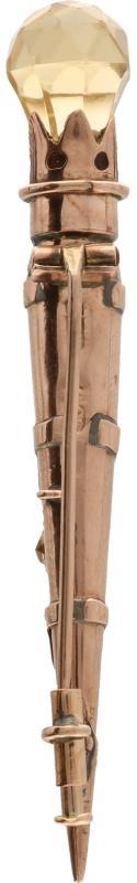Broche roségoud, diverse edelstenen waaronder jaspis, agaat, carneool en citrien - BWG 9 kt.