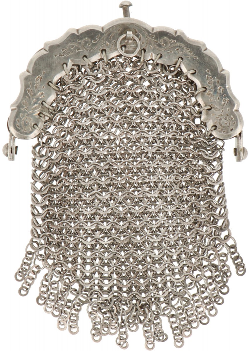 Beugel beursje zilver.