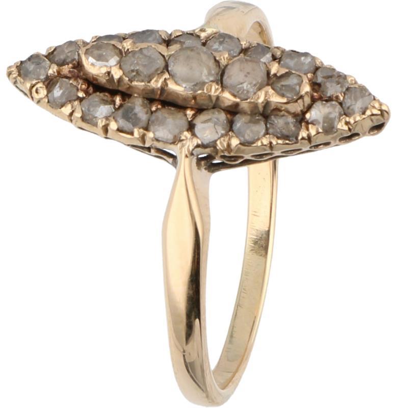 Markies ring geelgoud, diamant - 14 kt.
