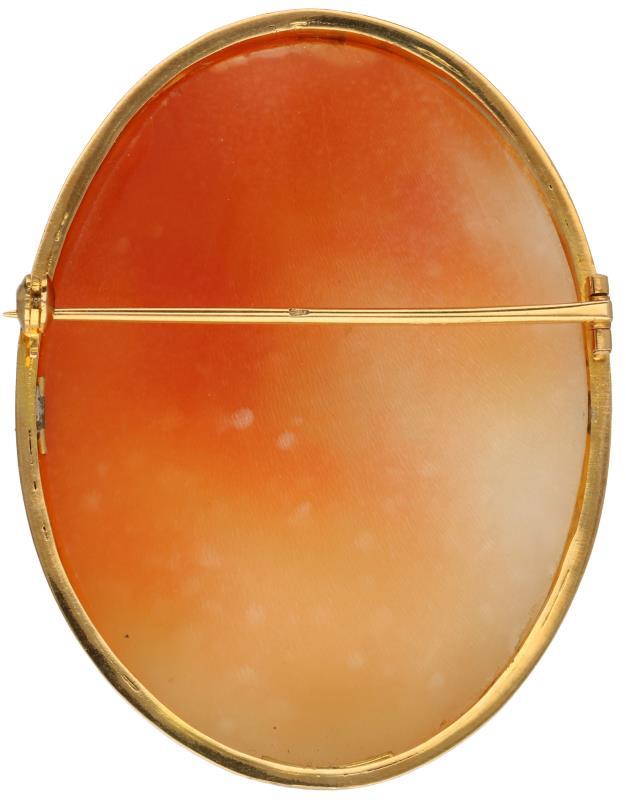Cameé broche geelgoud, schelp - 14 kt.