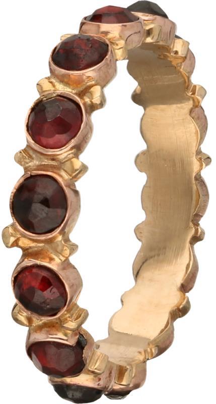 Alliance ring roségoud, granaat - 14 kt.
