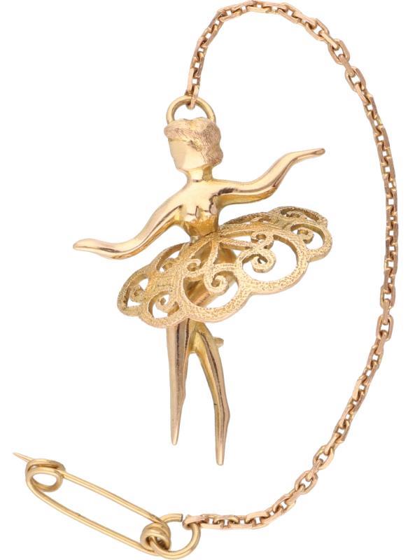 Broche ballerina geelgoud - 18 kt.