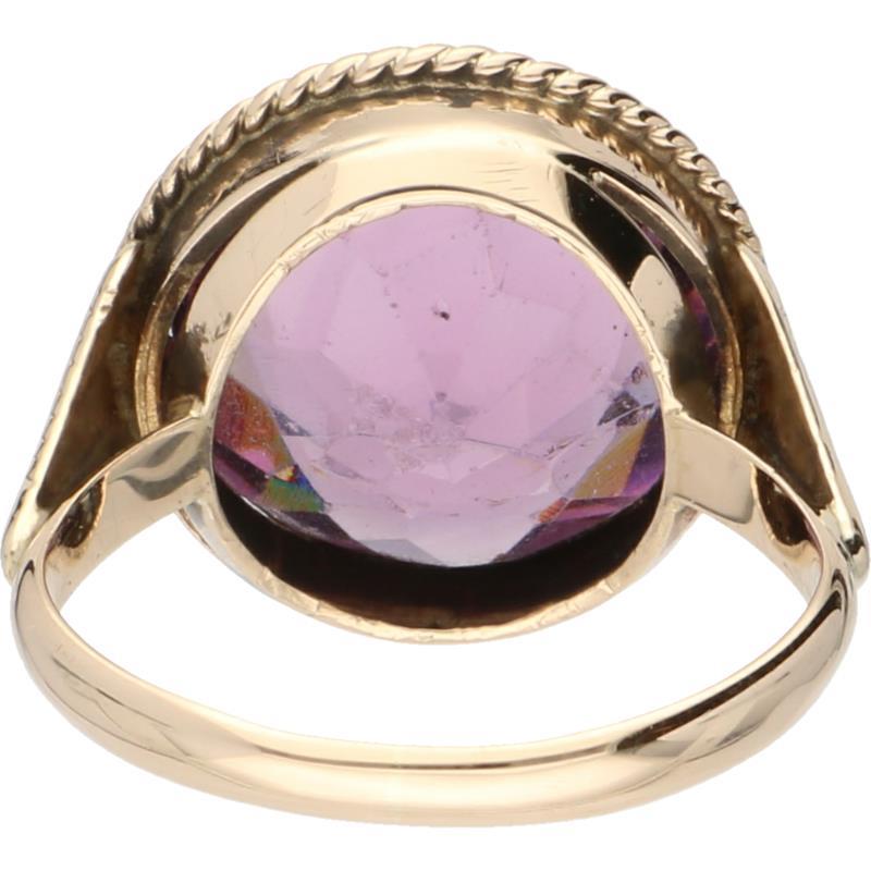 Ring geelgoud, amethist - 14 kt.