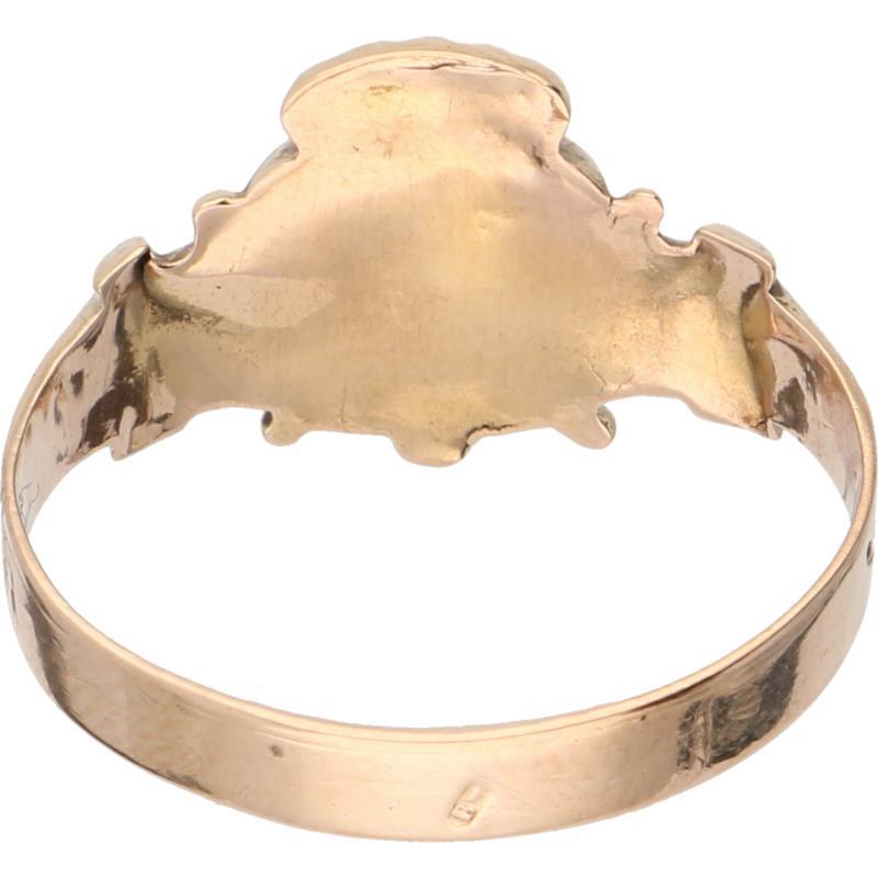 Ring met wapen roségoud - 14 kt.