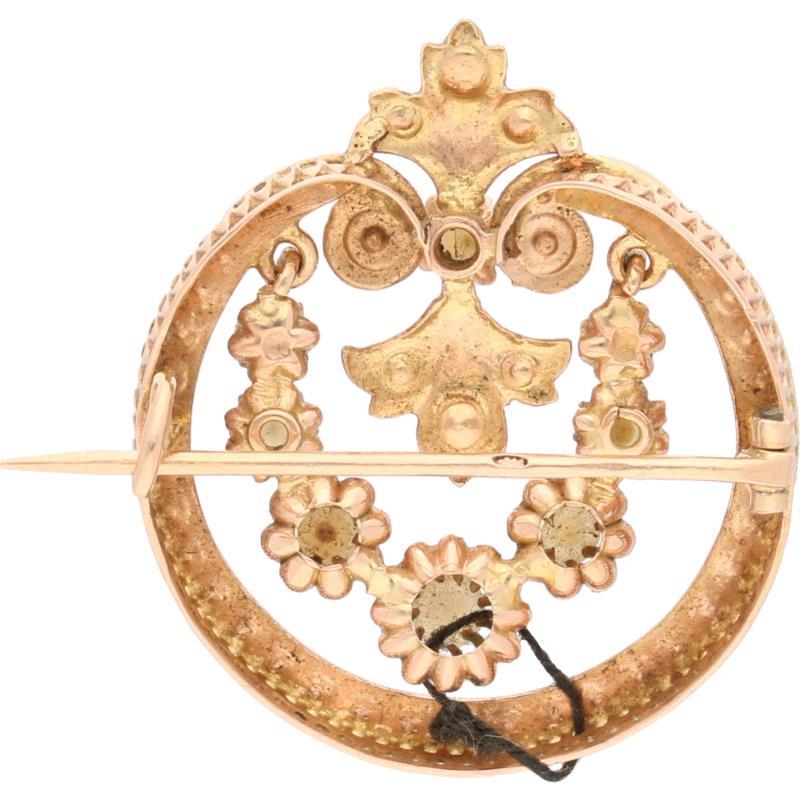 Broche roségoud, zaadparel - 14 kt.