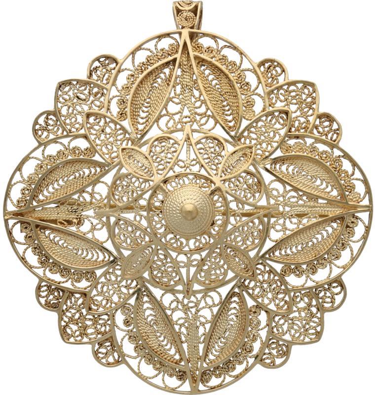 Filigrain hanger/broche verguld zilver - 835/1000.