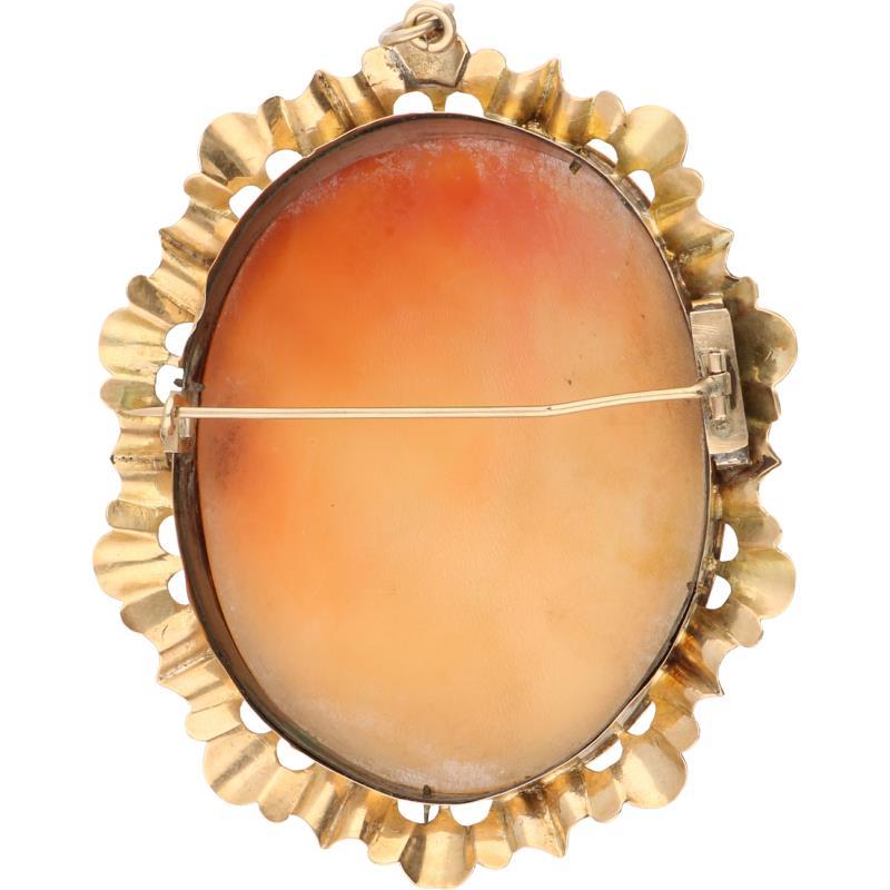 Cameé hanger/broche geelgoud, schelp - BWG 10 kt.