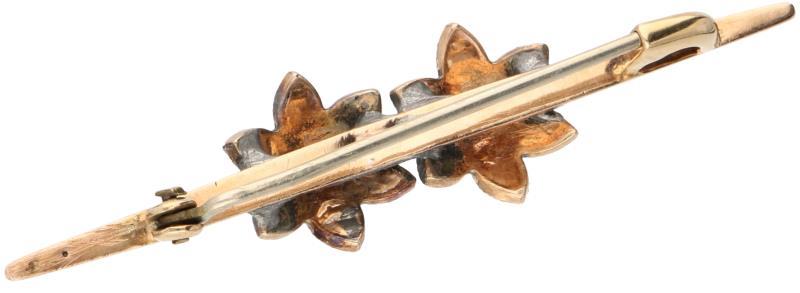 Broche roségoud, granaat - 14 kt.