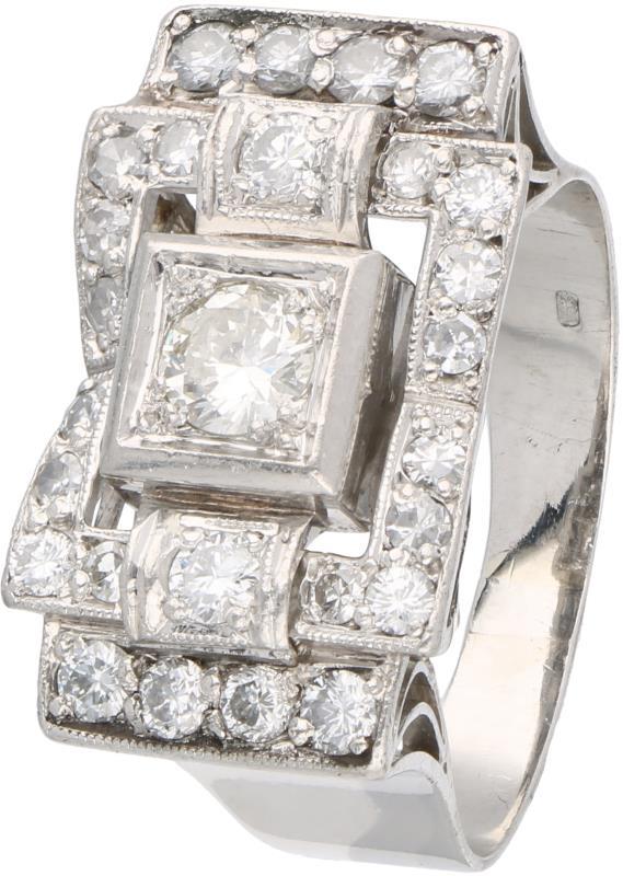 Tankring platina, ca. 1 ct. diamant - Pt 950.