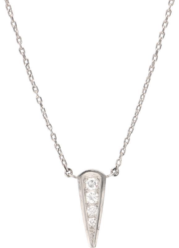 Collier platina, ca. 0.30 ct. diamant - Pt 900.
