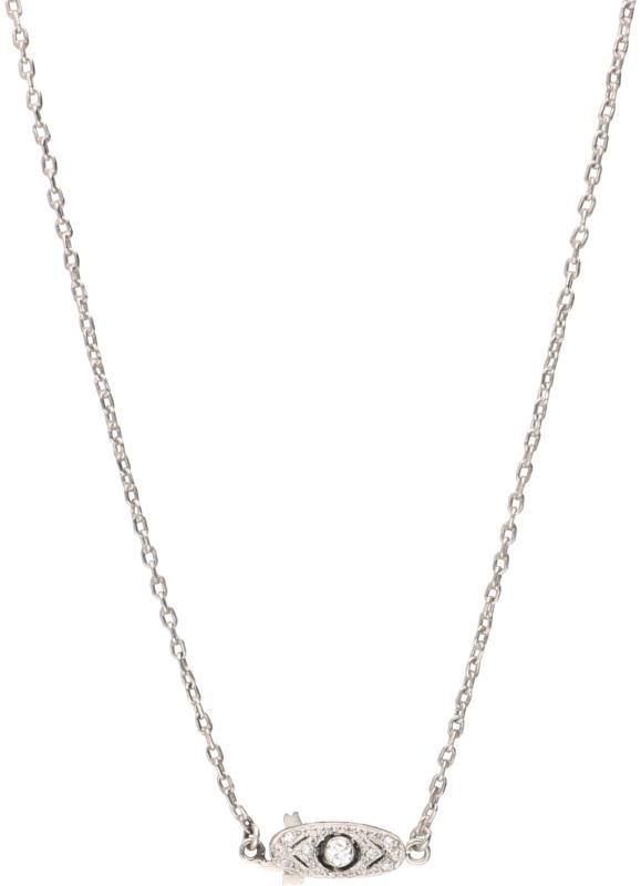 Collier platina, ca. 0.30 ct. diamant - Pt 900.