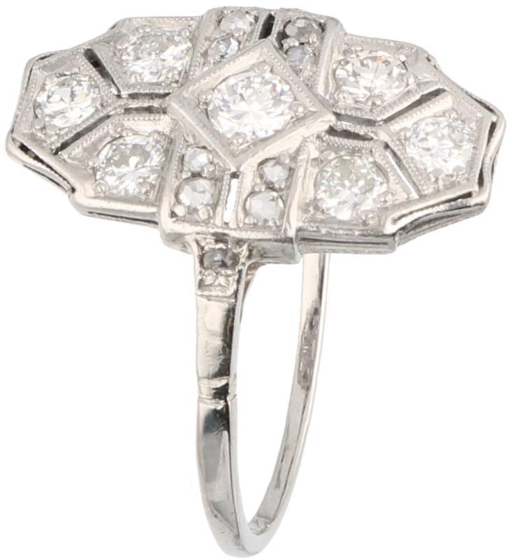 Ring witgoud, ca. 0.53 ct. diamant - 14 kt.