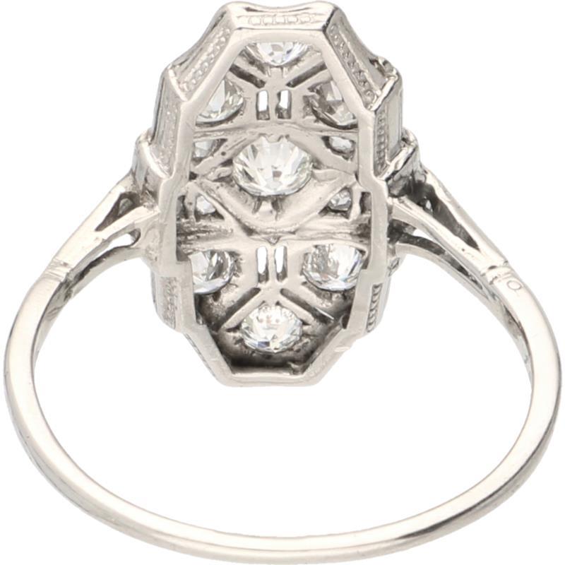 Ring witgoud, ca. 0.53 ct. diamant - 14 kt.