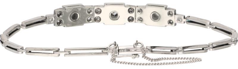 Armband witgoud, ca. 0.58 ct. diamant - 14 kt.
