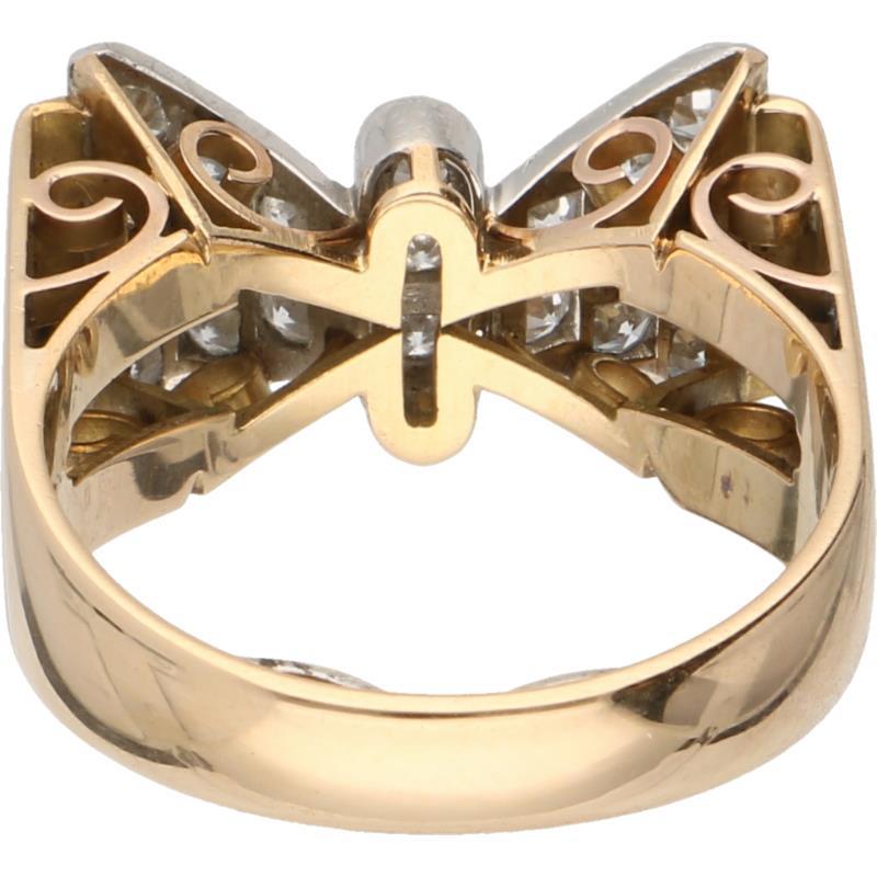Tankring geelgoud, ca. 0.42 ct. diamant - 18 kt.